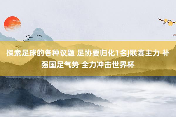 探索足球的各种议题 足协要归化1名J联赛主力 补强国足气势 全力冲击世界杯