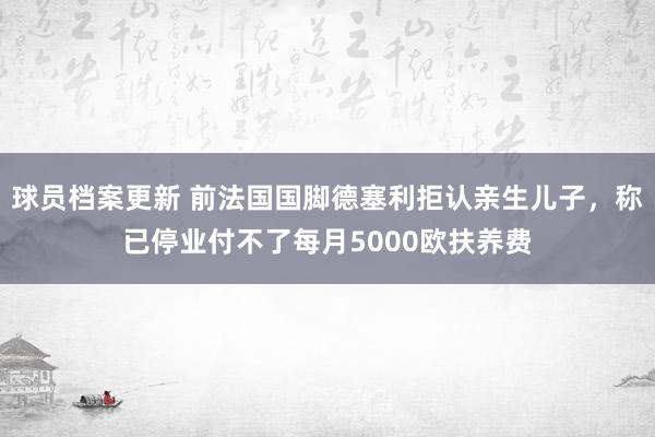 球员档案更新 前法国国脚德塞利拒认亲生儿子，称已停业付不了每月5000欧扶养费