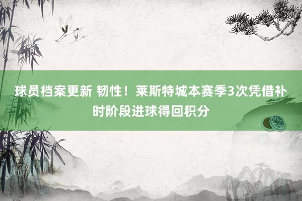 球员档案更新 韧性！莱斯特城本赛季3次凭借补时阶段进球得回积分