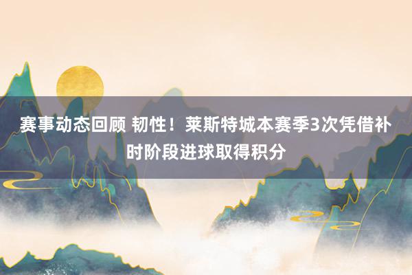 赛事动态回顾 韧性！莱斯特城本赛季3次凭借补时阶段进球取得积分