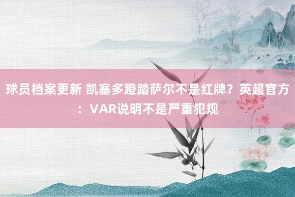 球员档案更新 凯塞多蹬踏萨尔不是红牌？英超官方：VAR说明不是严重犯规